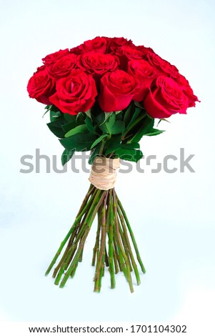 A bunch of red roses, the symbol of Romance
