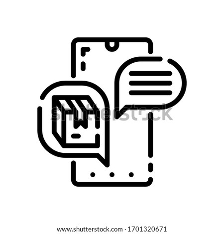 This is delivery message vector icon with white background.