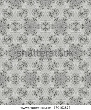 Hand drawn seamless mosaic hexagonal pattern. Pencil drawing, looks like carved wood tile.