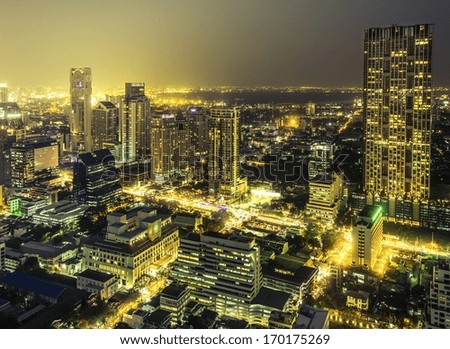 Bangkok city night view, Thailand 