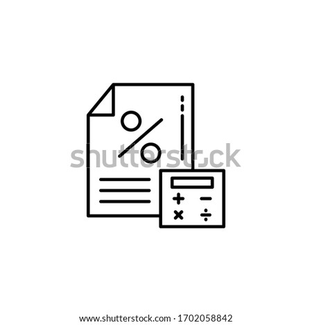 Document, percent, calculator icon. Simple line, outline vector elements of loan and investment for ui and ux, website or mobile application