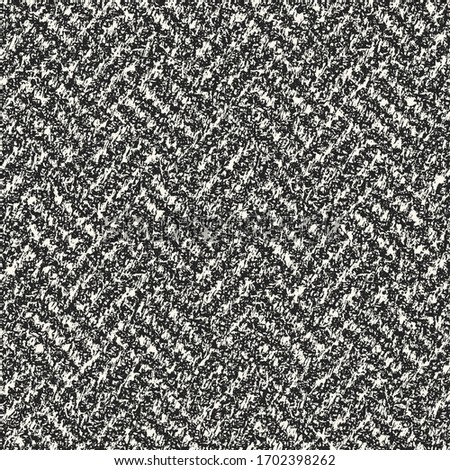 Monochrome Melange Brushed Textured Subtle Herringbone Pattern