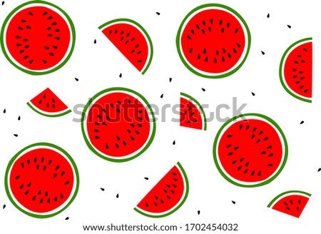 Summer vector flat modern pattern with watermelons