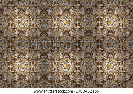 Golden seamless pattern on a background. Raster luxury gold pattern.
