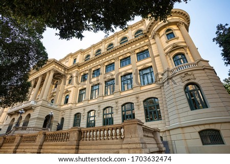 National library historical building in the city center of Rio de Janeiro, Brazil.