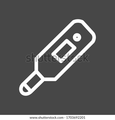Thermometer white colored vector line icon with dark background