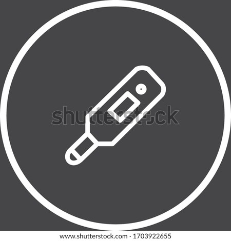 Thermometer white colored vector line icon with dark background