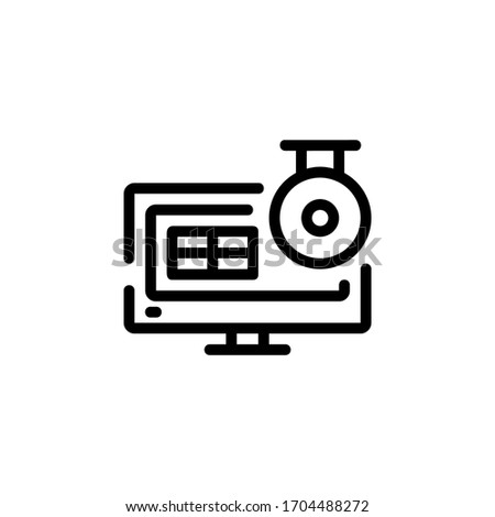monitor, security, defender, camera and smart television icon. Perfect for application, web, logo, background, game and presentation template. single icon design line style