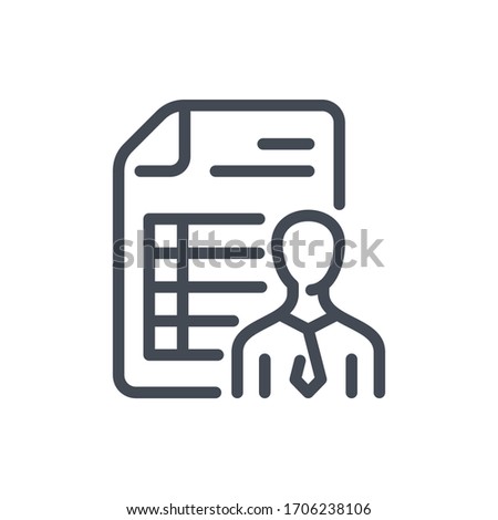 Personal Report line icon. Accountant and Accounting vector outline sign.