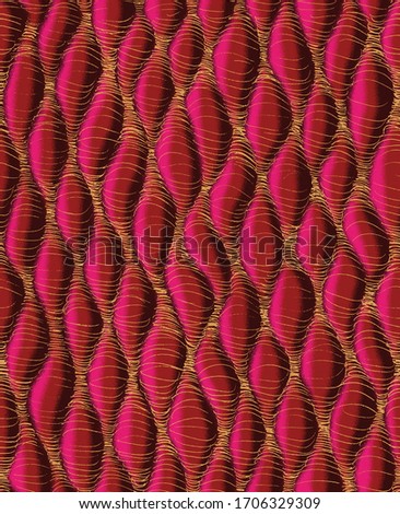 Seamless pattern with Abstract Motifs in red and pink tones