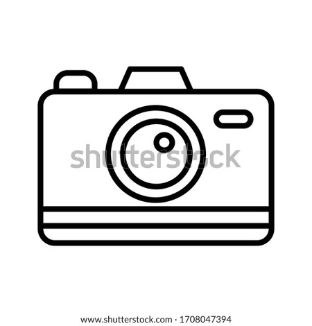 Camera With Outline Icon Vector