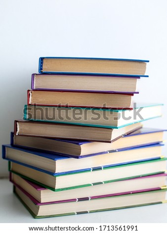 
a stack of books. background from books. Books close up
