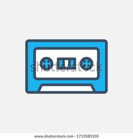 Cassette icon designed in a flat style