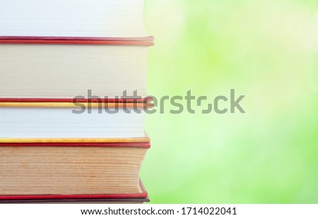 book stack on the green background