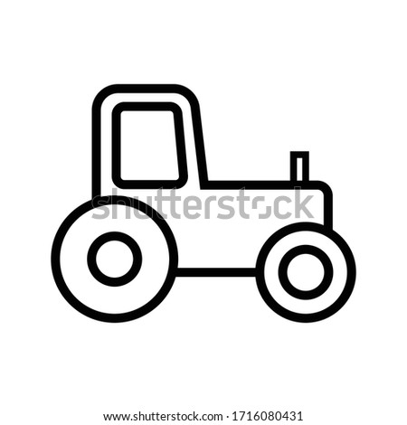Tractor icon on white background