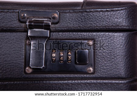Detailed black leather case for documents