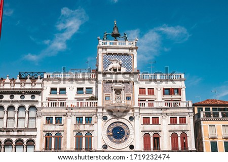St Mark's Clocktower in St Mark's Square, Venice, Italy