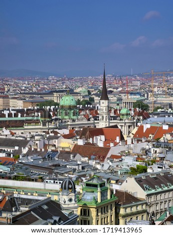 An aerial view of Vienna, Austria 