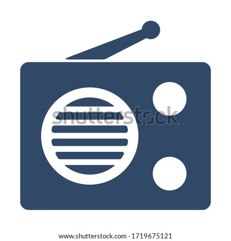 Retro radio icon. Vintage radio symbol.