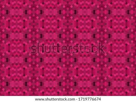 Pink seamless mosaic pattern. Abstract hexagon background for wallpaper, backdrop, banner, template, illustration, fabric and other applications. Vector.