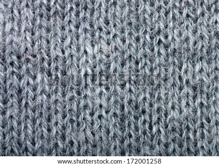 Macro detail of gray knitted wool texture or background