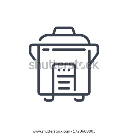 Vector illustration of one rice cooker icon or logo with black color and line design style