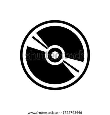 CD rom icon. Black basic icon.