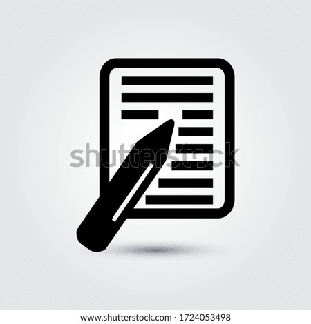 Document icon vector. Writing note symbol. Eps10 vector illustration.