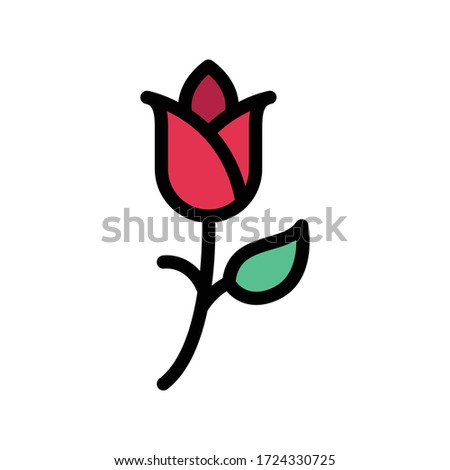 flower vector flat color icon 