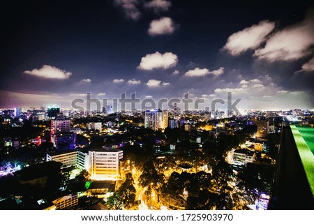 Panorama of the night city. Ho Chi Minh City Vietnam