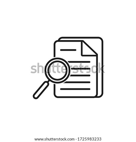 Verification of the document. Vector icon isolated on white background.