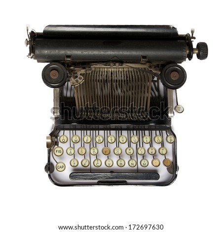black retro typewriter