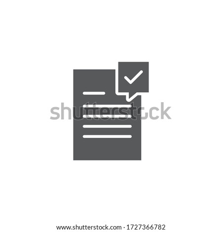 Approved document file vector icon isolated on white background
