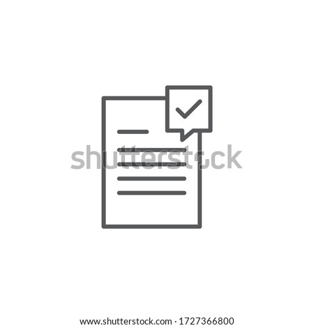 Approved document file vector icon isolated on white background
