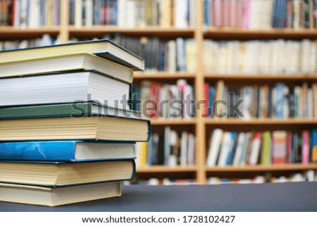 Stack of book in library