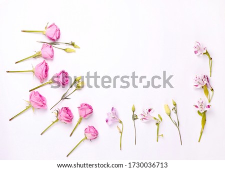 beautiful bouquet of roses on a white background