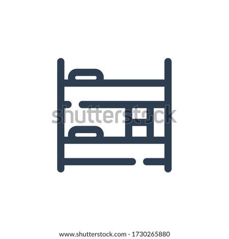 bed furniture icon outline blue