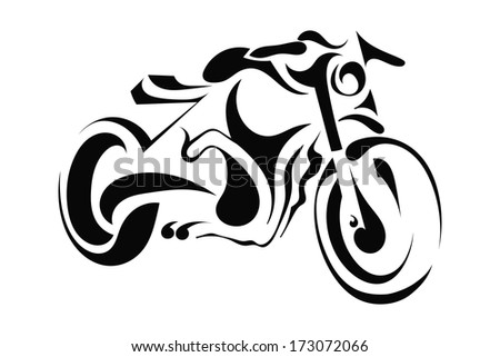 Motorbike on white background