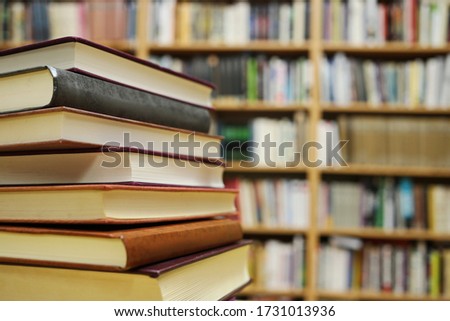 Stack of book in library