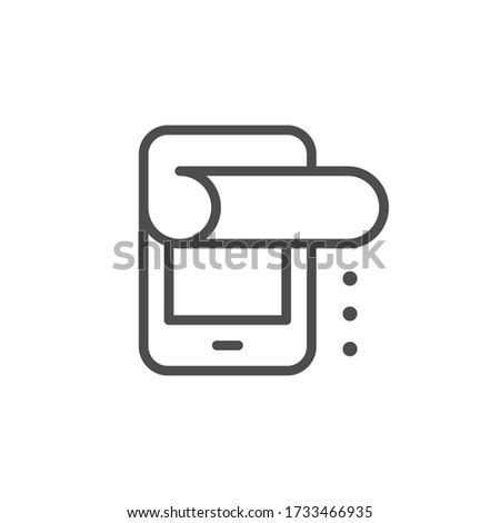 Protective film for device line icon isolated on white background. Cover for protection screen gadget. Modern technologies to protect smartphone or tablet