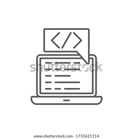 Custom coding symbol Programming vector icon isolated on white background