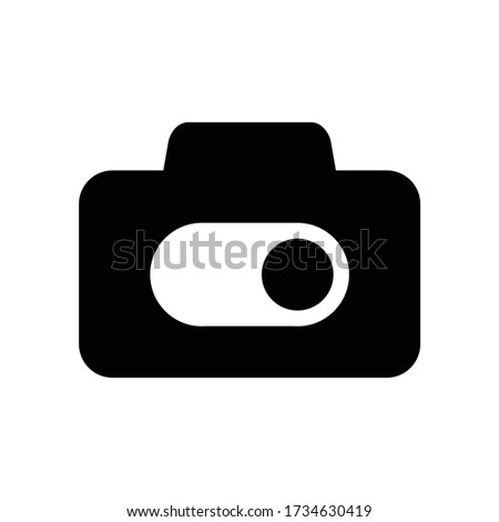 Flat design icon camera on off media technology