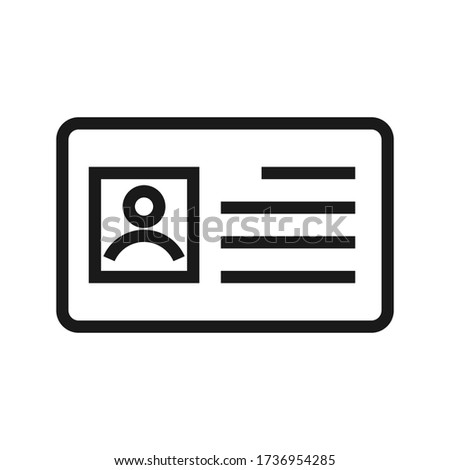 Identification card icon, id card vector illustration, color editable isolated on blank background