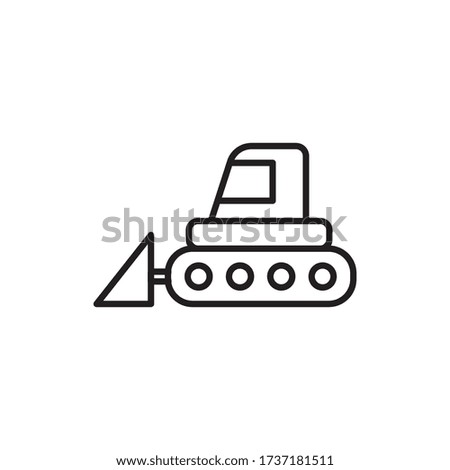 bulldozer icon outline design vector. isolated on white background