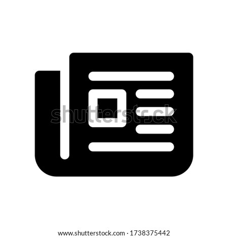 Newspaper icon symbol vector on white background