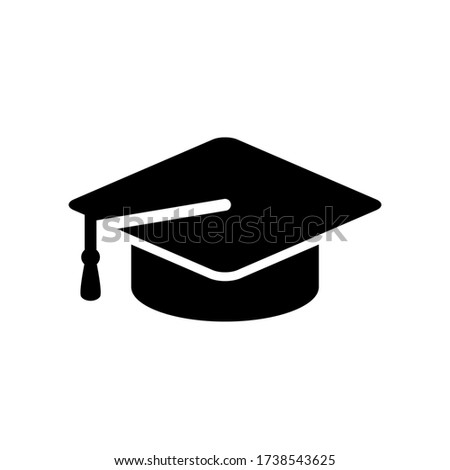 graduate cap icon symbol vector on white background
