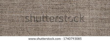 Natural  brown linen cloth, close up macro. Pure linen texture,  banner