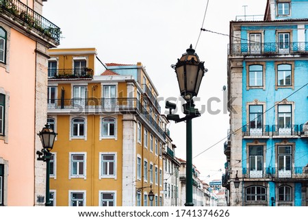 Traditional old buildings in Lisbon, Portugal, Europe