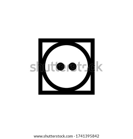 Laundry icon with text isolated on white background. Tumble dry normal medium heat temperature  symbol.   Washing sign.Washing sign.