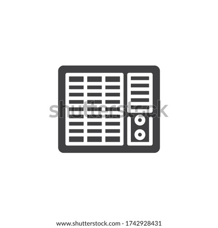 Window air conditioner vector icon. filled flat sign for mobile concept and web design. Window Unit AC glyph icon. Symbol, logo illustration. Vector graphics